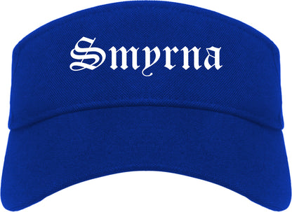 Smyrna Georgia GA Old English Mens Visor Cap Hat Royal Blue
