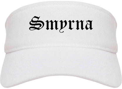 Smyrna Georgia GA Old English Mens Visor Cap Hat White