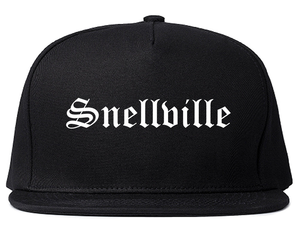 Snellville Georgia GA Old English Mens Snapback Hat Black