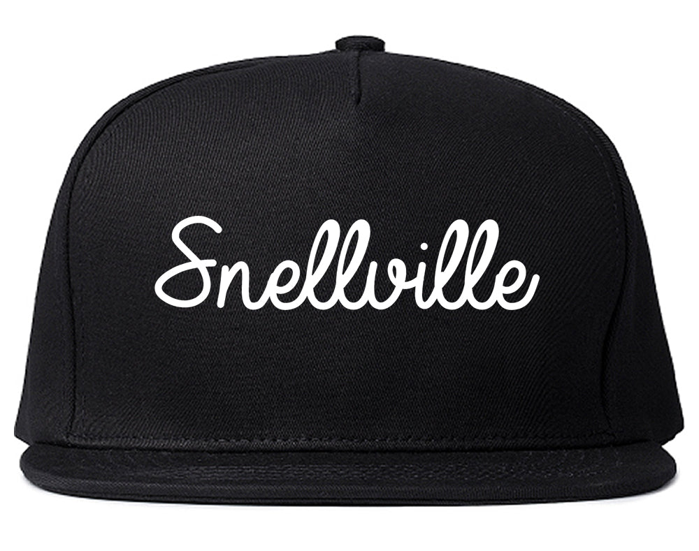 Snellville Georgia GA Script Mens Snapback Hat Black