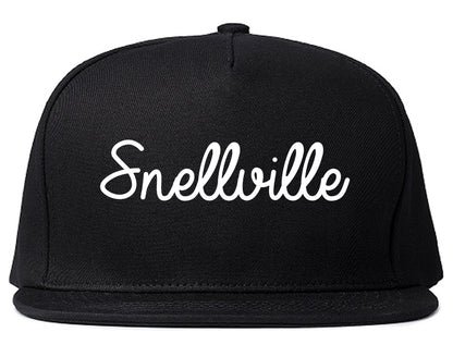 Snellville Georgia GA Script Mens Snapback Hat Black