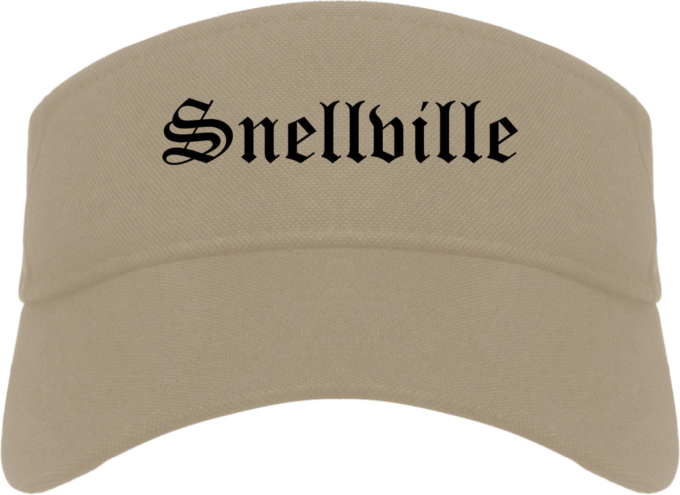 Snellville Georgia GA Old English Mens Visor Cap Hat Khaki