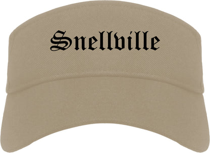 Snellville Georgia GA Old English Mens Visor Cap Hat Khaki