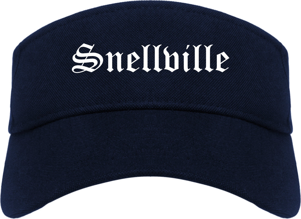 Snellville Georgia GA Old English Mens Visor Cap Hat Navy Blue