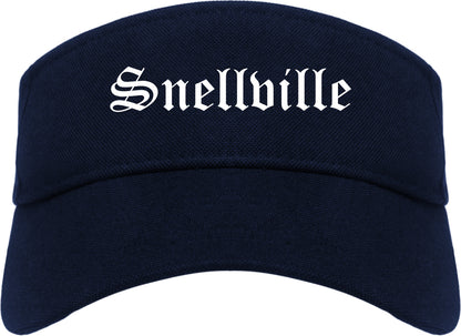 Snellville Georgia GA Old English Mens Visor Cap Hat Navy Blue