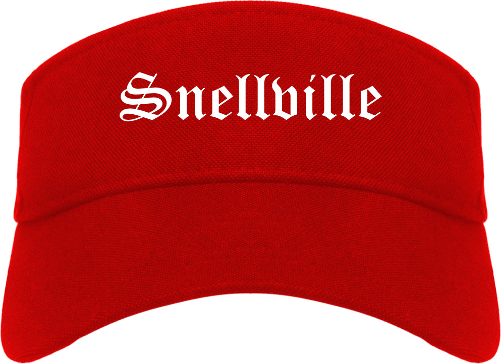 Snellville Georgia GA Old English Mens Visor Cap Hat Red