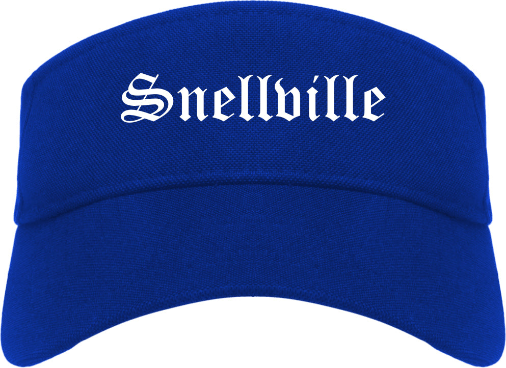 Snellville Georgia GA Old English Mens Visor Cap Hat Royal Blue
