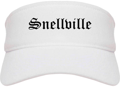 Snellville Georgia GA Old English Mens Visor Cap Hat White