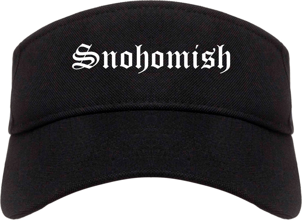 Snohomish Washington WA Old English Mens Visor Cap Hat Black
