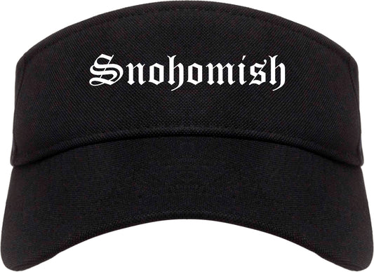 Snohomish Washington WA Old English Mens Visor Cap Hat Black