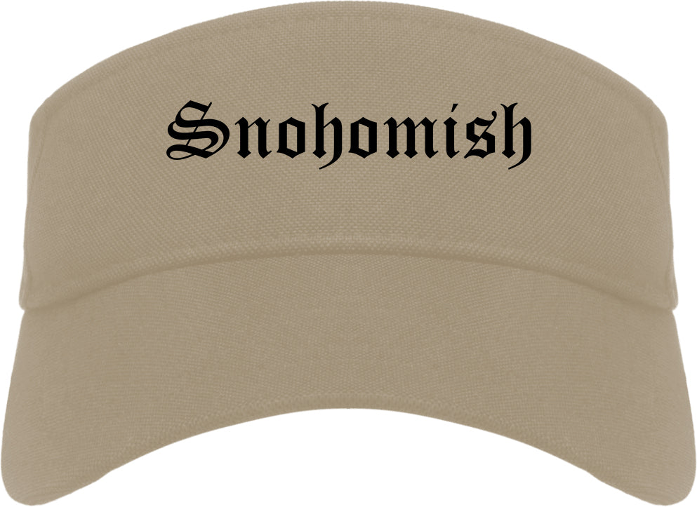 Snohomish Washington WA Old English Mens Visor Cap Hat Khaki