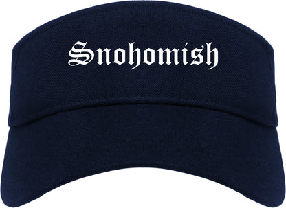Snohomish Washington WA Old English Mens Visor Cap Hat Navy Blue