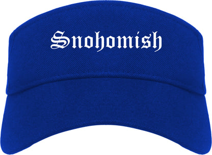 Snohomish Washington WA Old English Mens Visor Cap Hat Royal Blue
