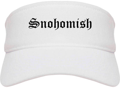 Snohomish Washington WA Old English Mens Visor Cap Hat White