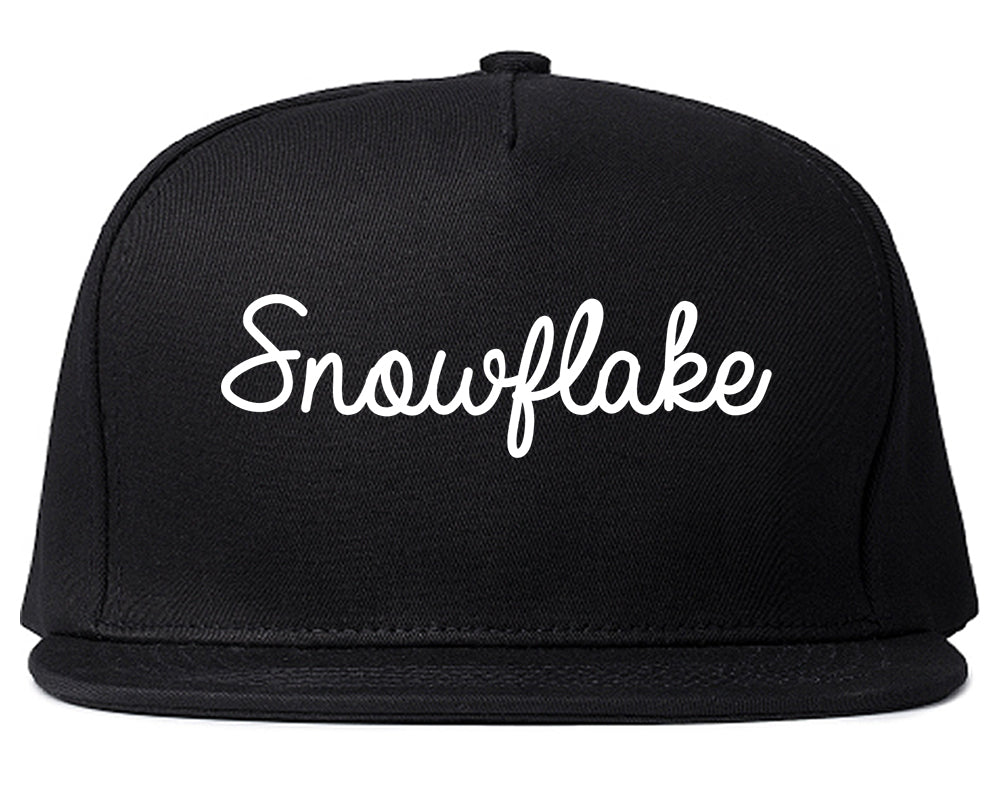 Snowflake Arizona AZ Script Mens Snapback Hat Black