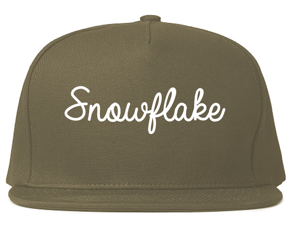 Snowflake Arizona AZ Script Mens Snapback Hat Grey