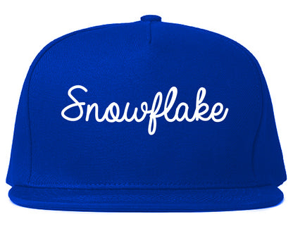 Snowflake Arizona AZ Script Mens Snapback Hat Royal Blue
