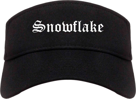 Snowflake Arizona AZ Old English Mens Visor Cap Hat Black