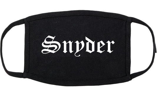 Snyder Texas TX Old English Cotton Face Mask Black