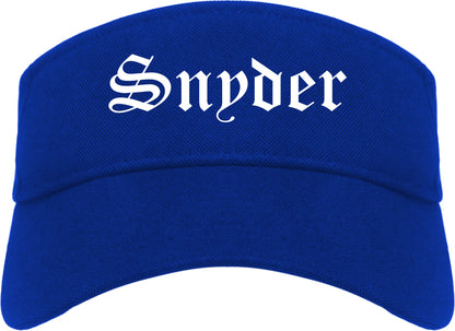 Snyder Texas TX Old English Mens Visor Cap Hat Royal Blue