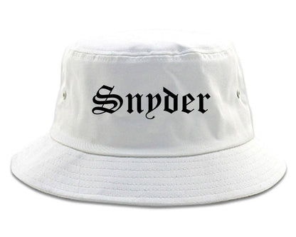 Snyder Texas TX Old English Mens Bucket Hat White
