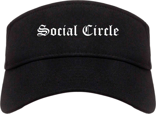 Social Circle Georgia GA Old English Mens Visor Cap Hat Black