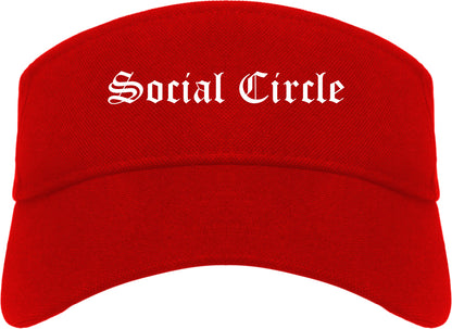 Social Circle Georgia GA Old English Mens Visor Cap Hat Red