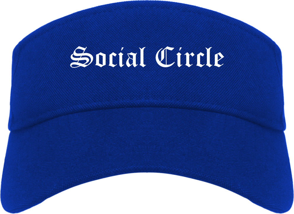 Social Circle Georgia GA Old English Mens Visor Cap Hat Royal Blue