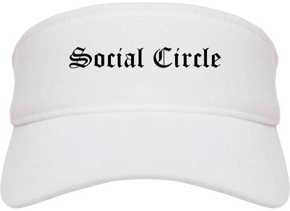 Social Circle Georgia GA Old English Mens Visor Cap Hat White