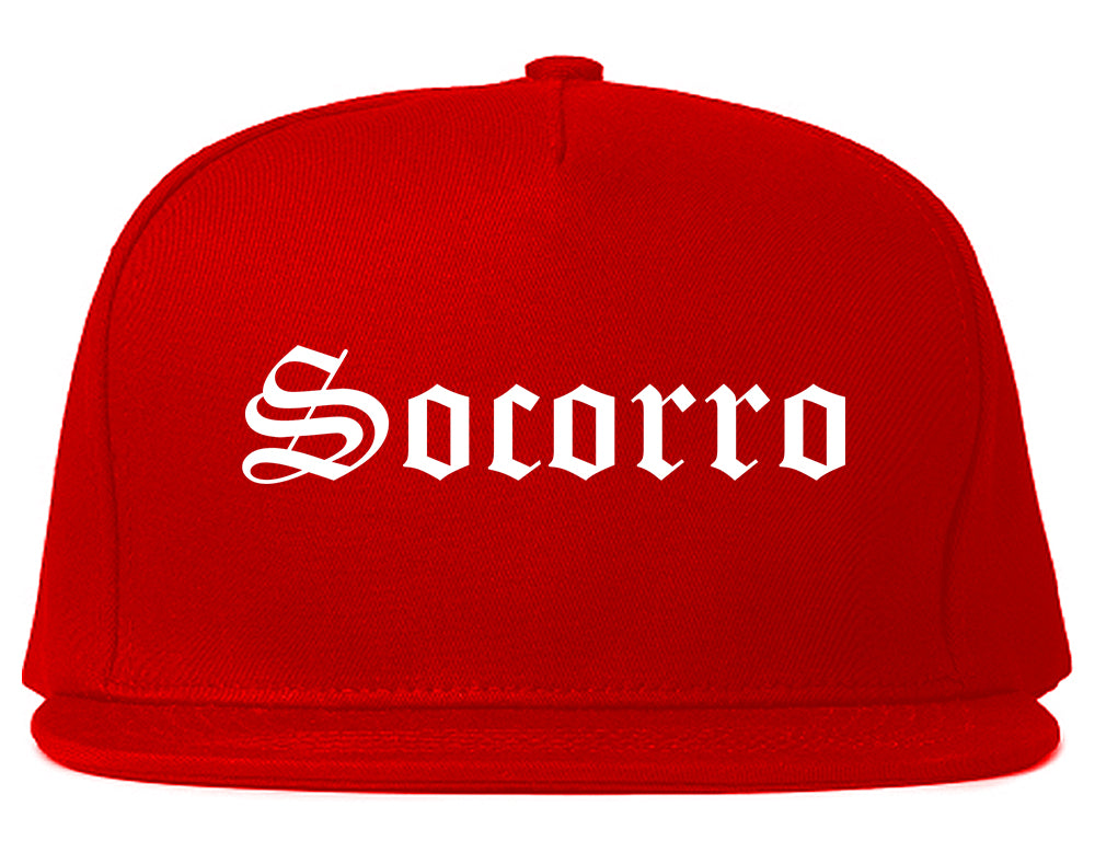 Socorro New Mexico NM Old English Mens Snapback Hat Red