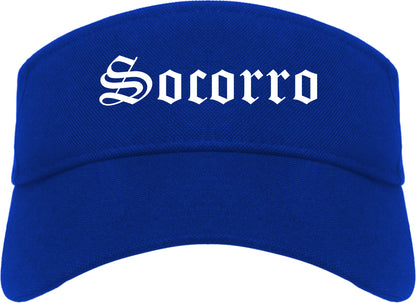 Socorro New Mexico NM Old English Mens Visor Cap Hat Royal Blue