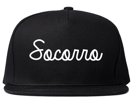 Socorro Texas TX Script Mens Snapback Hat Black