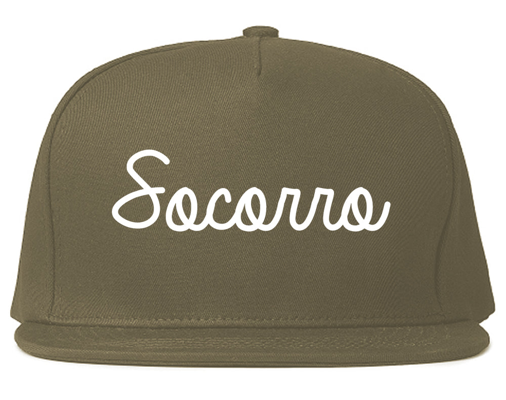 Socorro Texas TX Script Mens Snapback Hat Grey