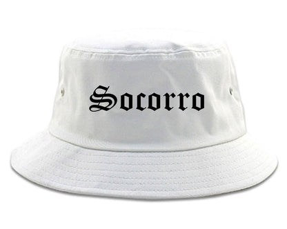 Socorro Texas TX Old English Mens Bucket Hat White