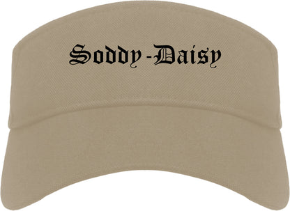 Soddy Daisy Tennessee TN Old English Mens Visor Cap Hat Khaki