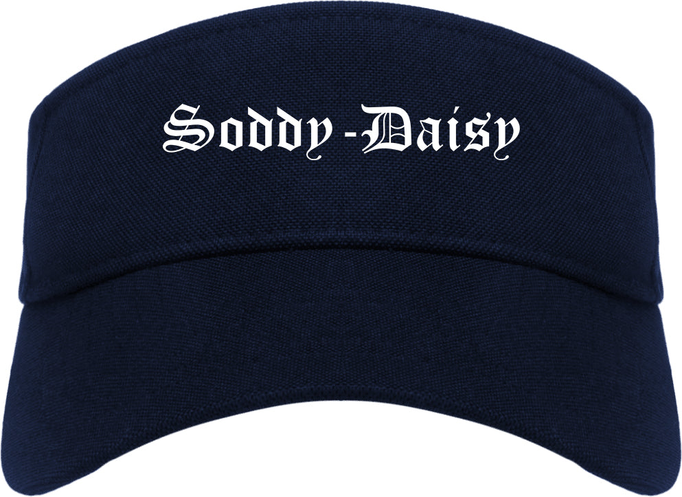 Soddy Daisy Tennessee TN Old English Mens Visor Cap Hat Navy Blue