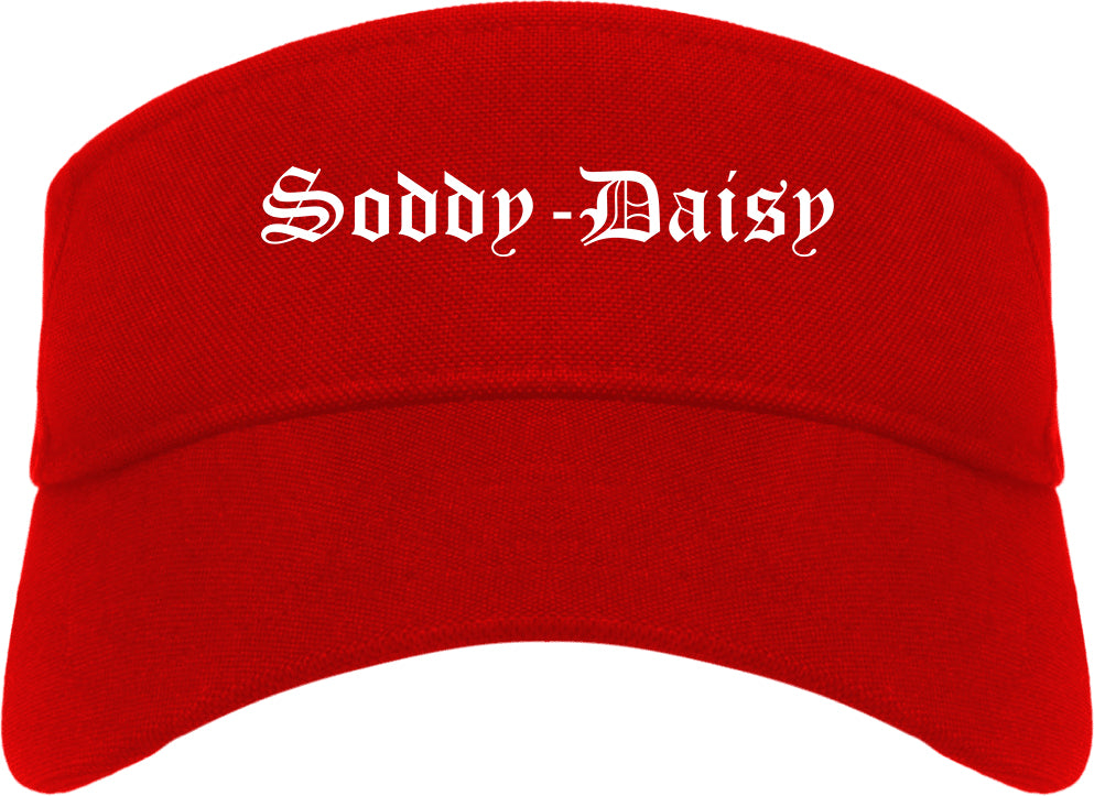Soddy Daisy Tennessee TN Old English Mens Visor Cap Hat Red