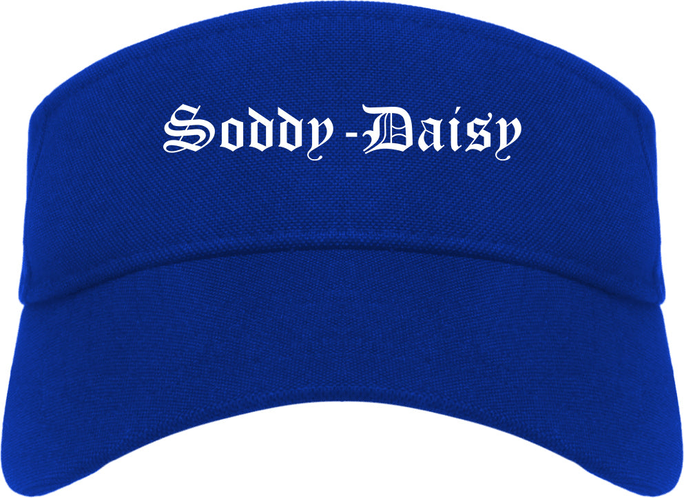 Soddy Daisy Tennessee TN Old English Mens Visor Cap Hat Royal Blue