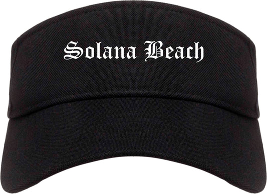 Solana Beach California CA Old English Mens Visor Cap Hat Black