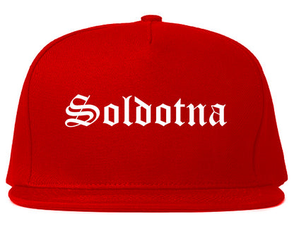 Soldotna Alaska AK Old English Mens Snapback Hat Red