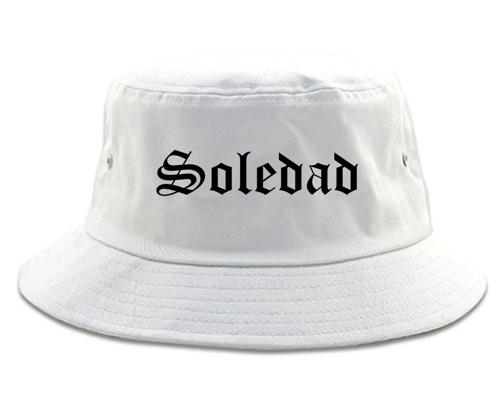 Soledad California CA Old English Mens Bucket Hat White