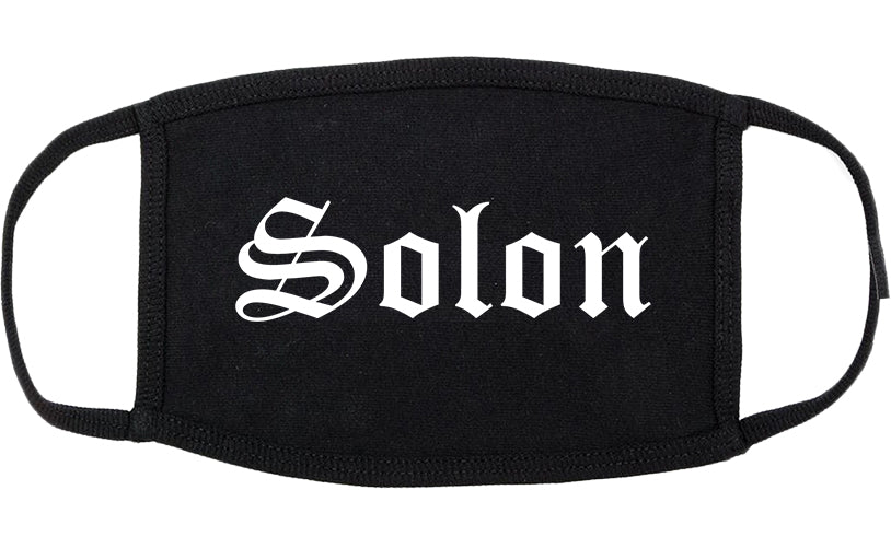 Solon Ohio OH Old English Cotton Face Mask Black