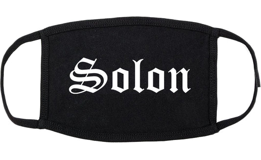 Solon Ohio OH Old English Cotton Face Mask Black