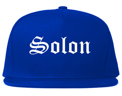 Solon Ohio OH Old English Mens Snapback Hat Royal Blue