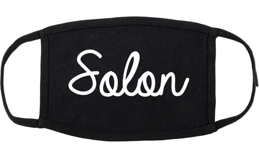 Solon Ohio OH Script Cotton Face Mask Black