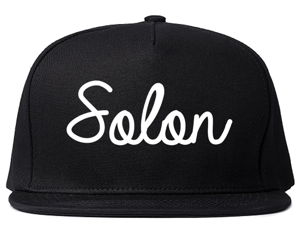 Solon Ohio OH Script Mens Snapback Hat Black