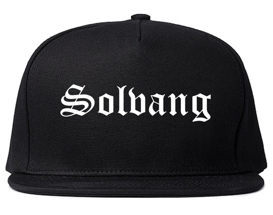 Solvang California CA Old English Mens Snapback Hat Black