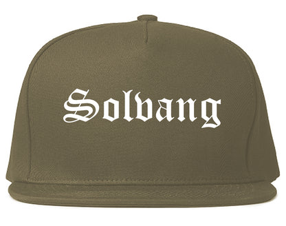 Solvang California CA Old English Mens Snapback Hat Grey