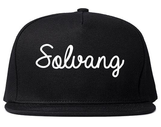 Solvang California CA Script Mens Snapback Hat Black