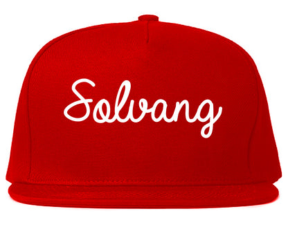 Solvang California CA Script Mens Snapback Hat Red